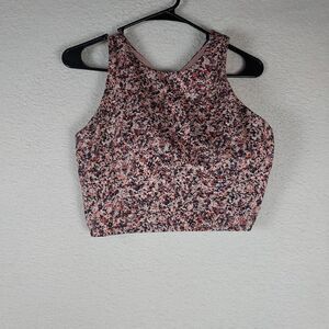Athleta Conscious Crop Printed D-DD+ Sports Bra Top Multicolor Women’s Size L